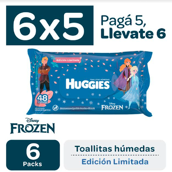 5 Packs Toallitas Húmedas Huggies Edición Limitada Frozen 4 en 1 x 48 Unidades